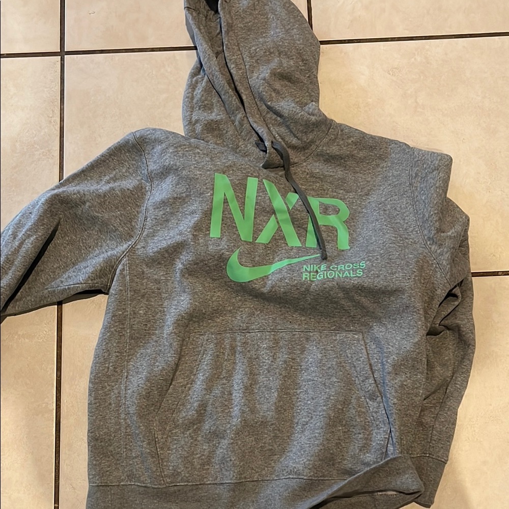 Nike Gray Hoodie with Green NXR Logo